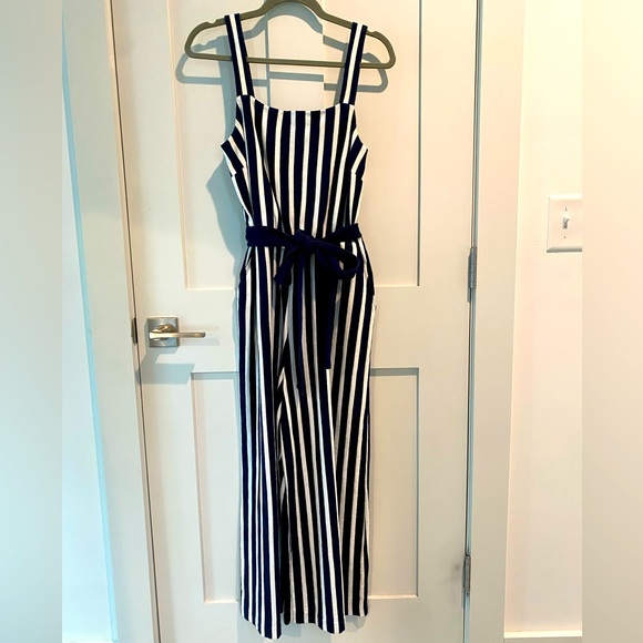 J.Crew 100% cotton striped jumpsuit size 4 - Picture 1 of 9